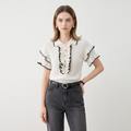 Chanel-style Polo Collar Knit Sweater