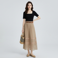 Elegant Striped Midi Skirt