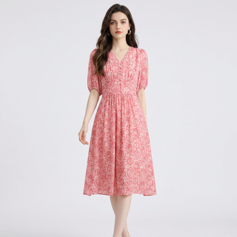 V-neck Floral Dress