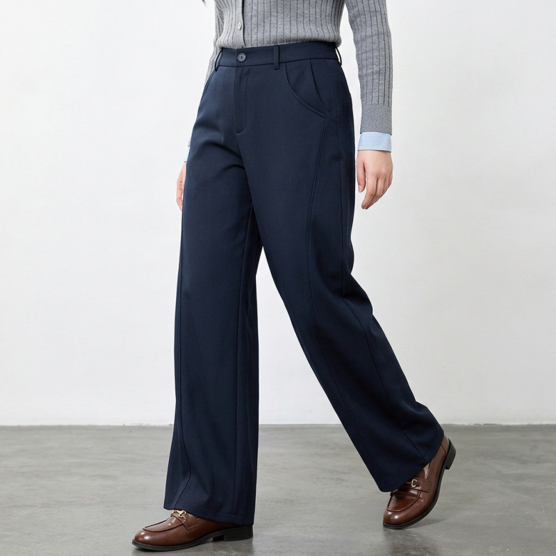 High-waisted Loose-fitting Suit Pants