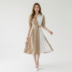 Color-blocked Patchwork Dress
