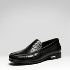 Crocodile-patterned Leather Shoes