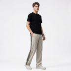 Color-blocked Straight-leg Casual Pants