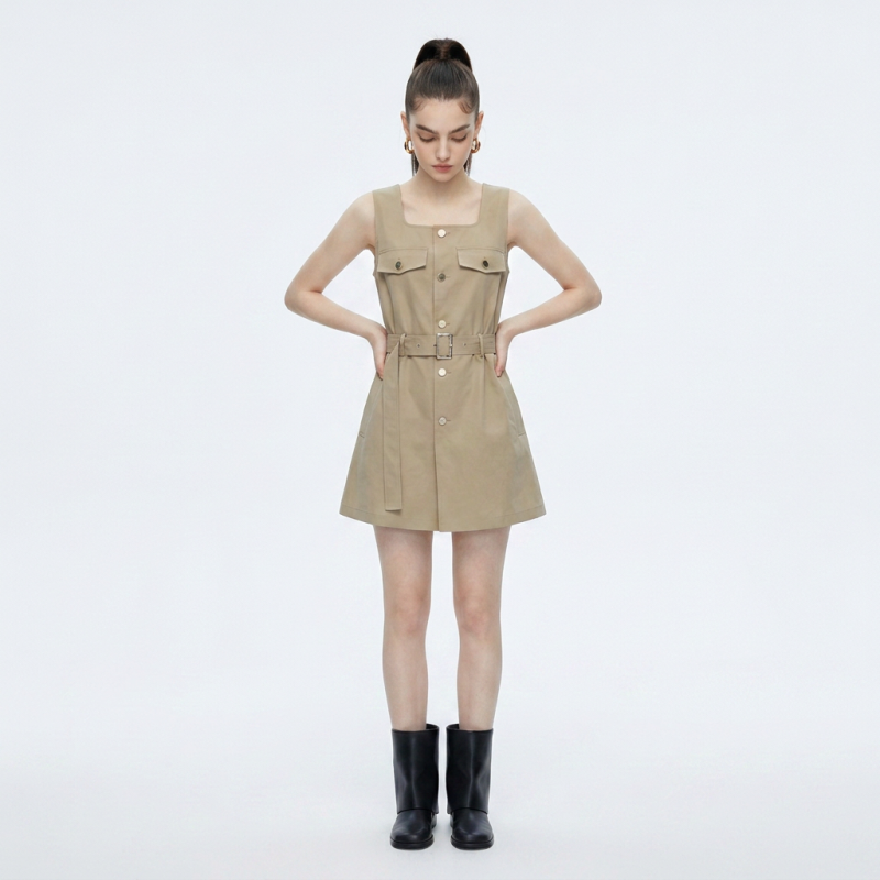 Simple Waist-cinching Dress