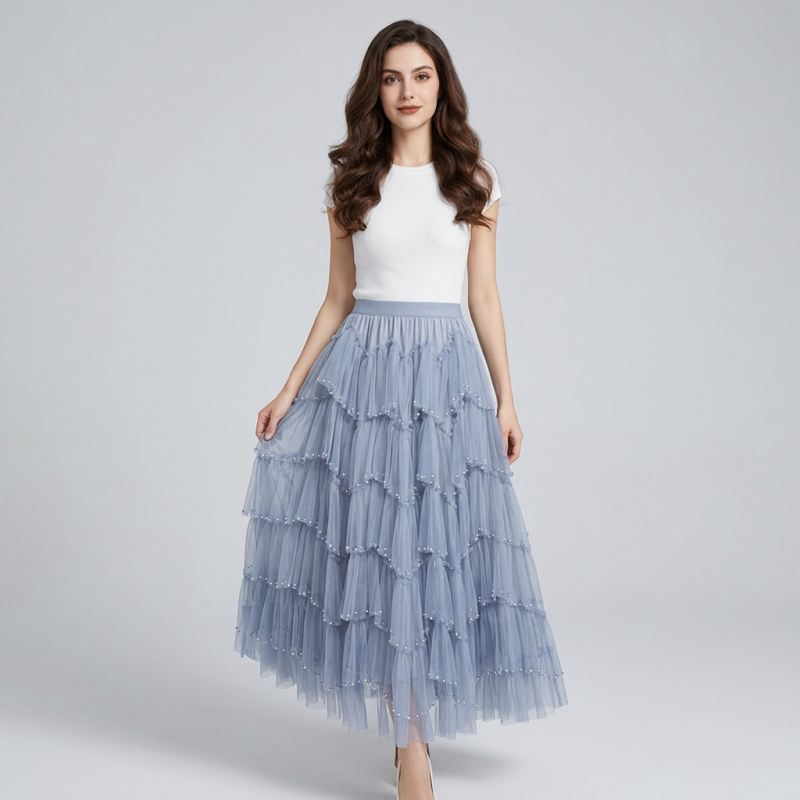 Heavy Beaded Cake Skirt
