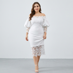 Lace-trimmed Off-the-shoulder Dress