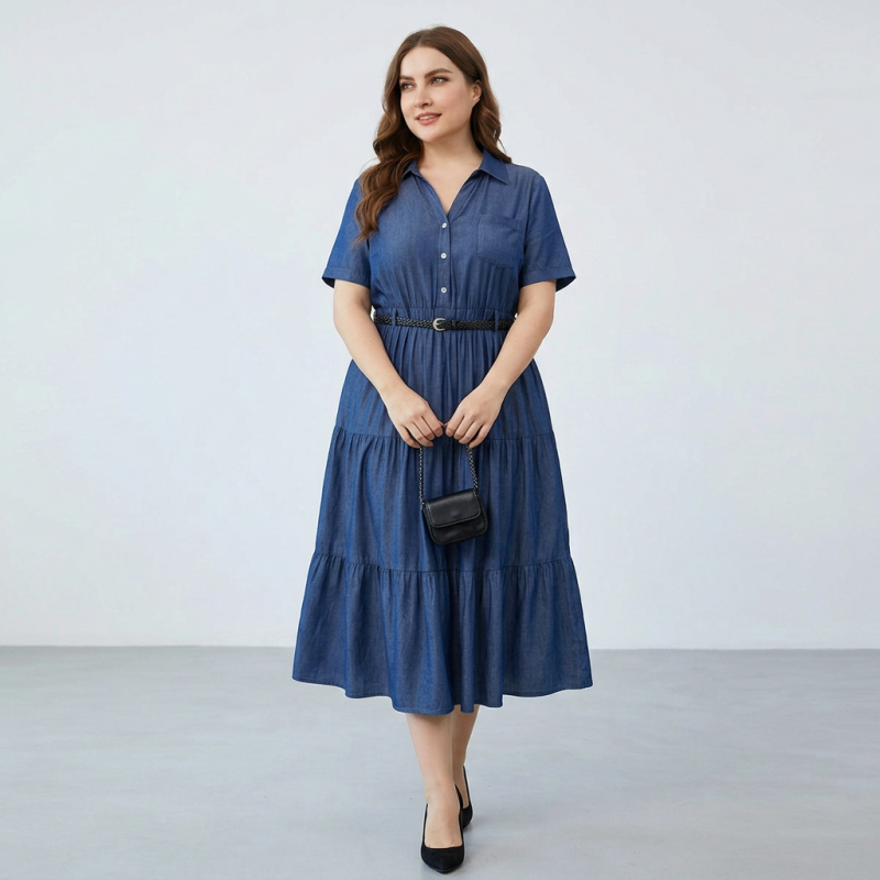 Korean Style Plus Size Denim Dress