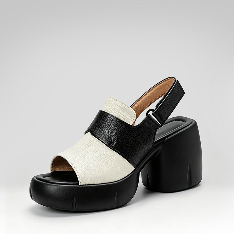 Color-blocked Platform Sandals