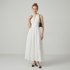 V-neck Tie-up Dress