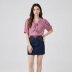 French-style 3d Floral Shirt