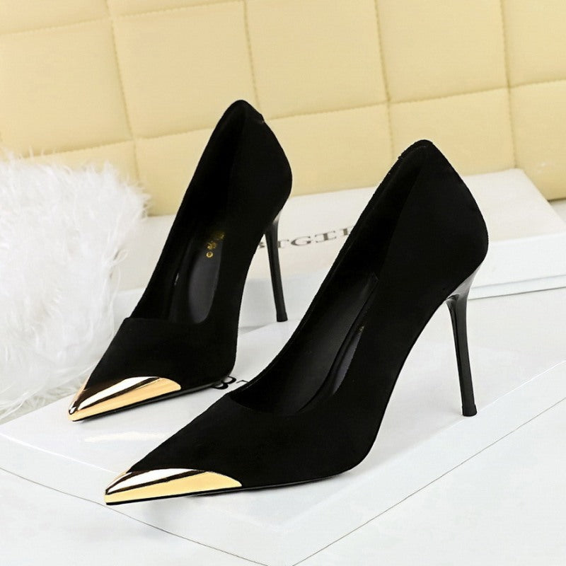 Suede Pointed-toe High Heels