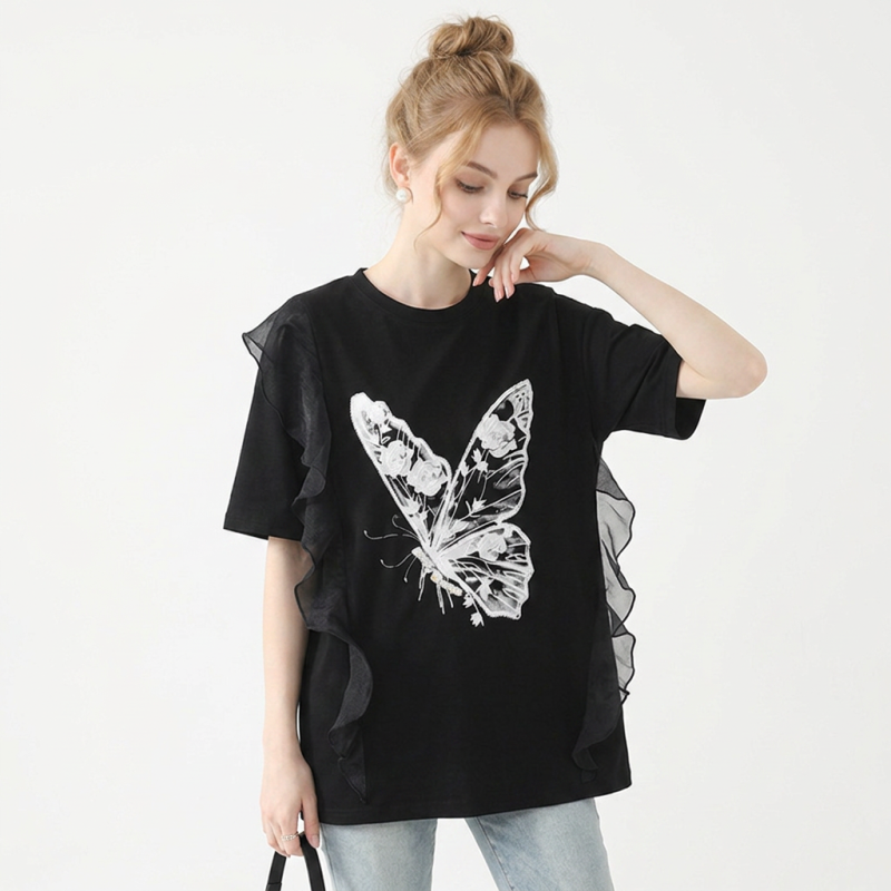 Ruffled T-shirt