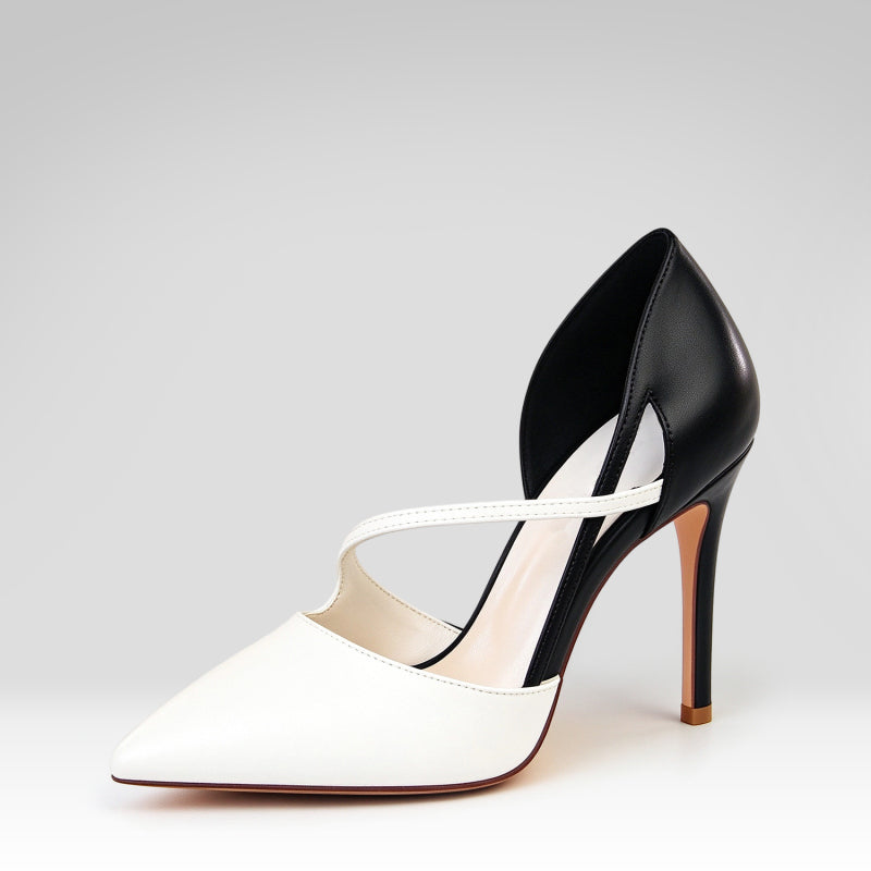 Color-blocked Strappy High Heels