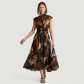 Ink Wash Tie-dye Print Dress