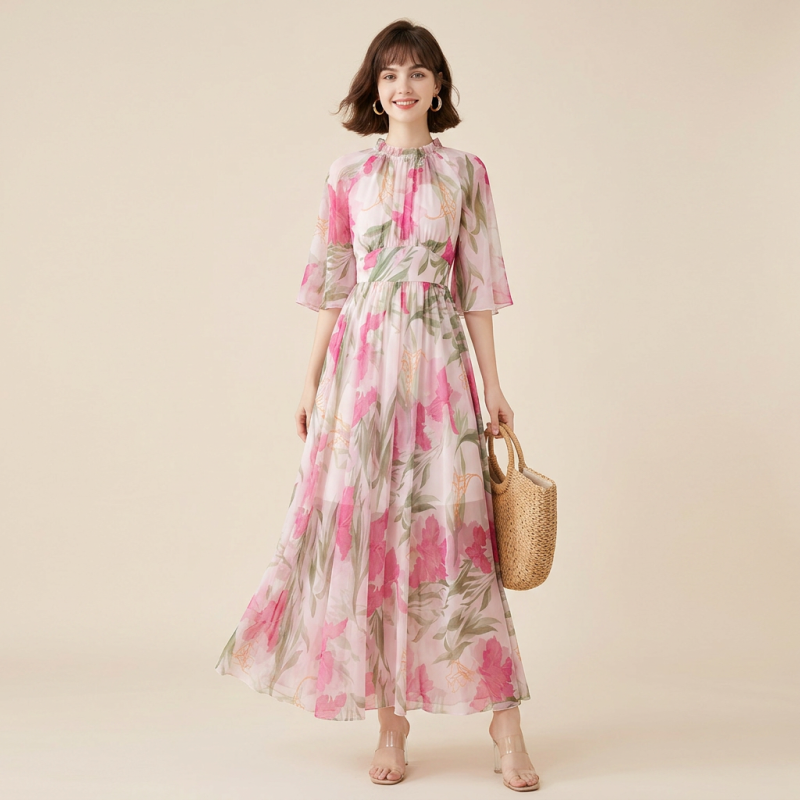 Elegant Printed Maxi Dress