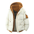 Faux Two-piece Hooded Cotton Coat