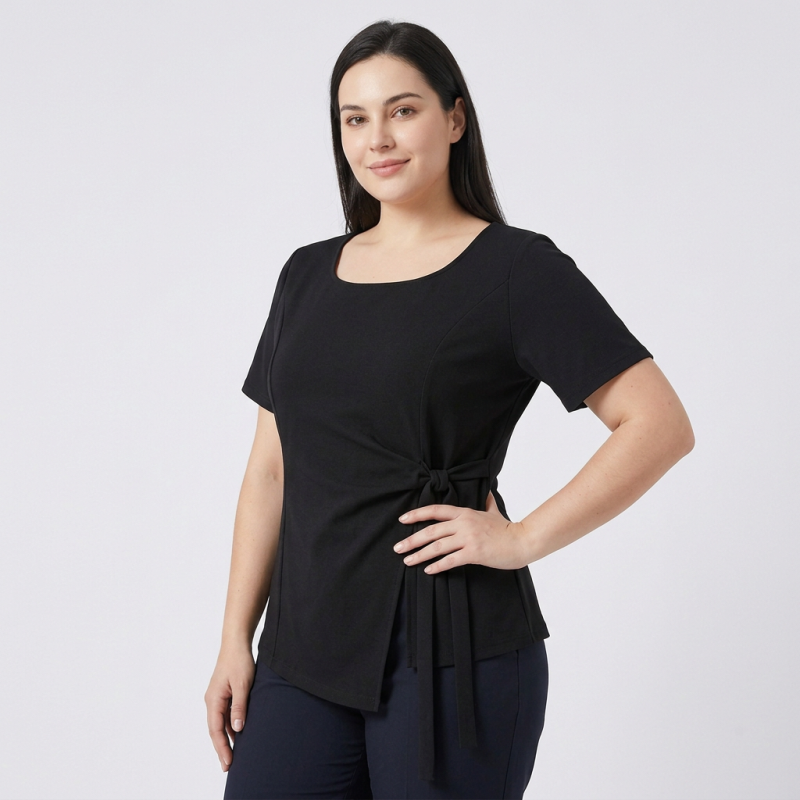 Round Neck Fitted Top