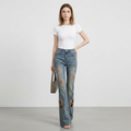 American-style Cutout Butterfly Jeans