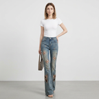 American-style Cutout Butterfly Jeans