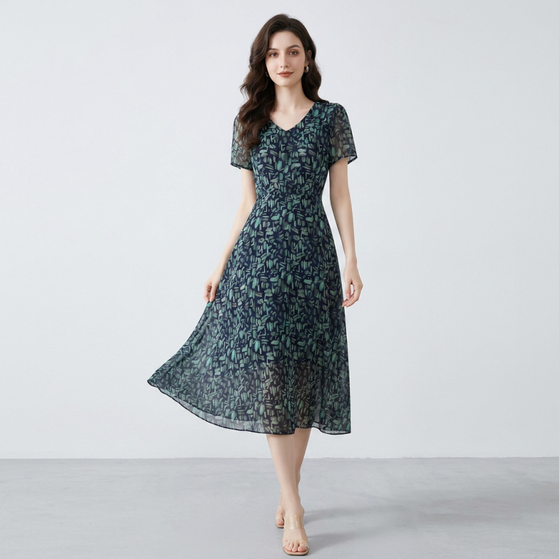 Printed Slimming Dress