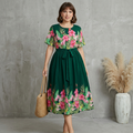Printed Waist-cinching Dress