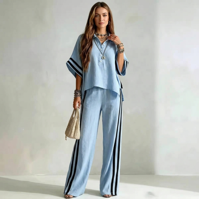 Loose-fitting Casual Striped Suit
