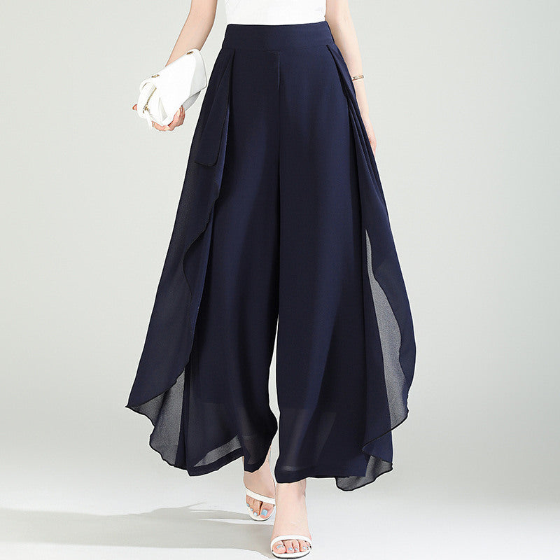 Flowy High-waisted Casual Pants