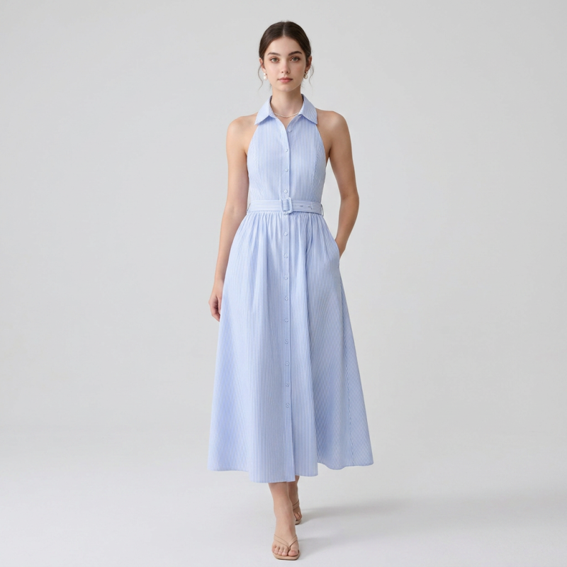 Halter Striped Dress