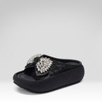 Rhinestone Bow Sandals