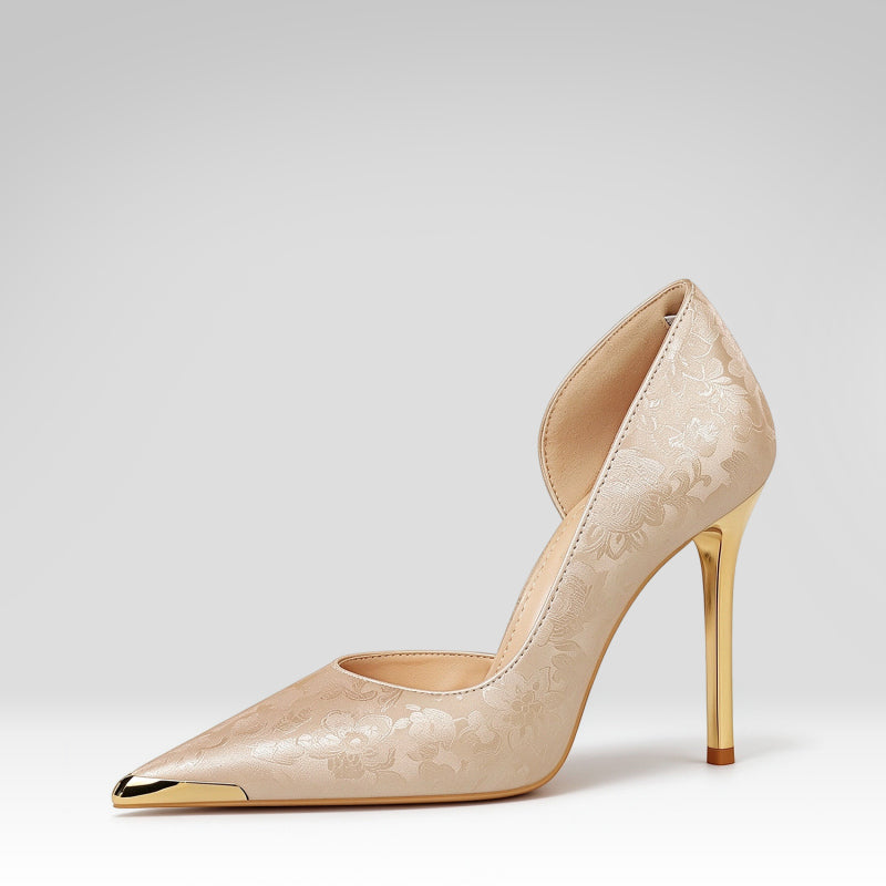 Patterned Pointed-toe High Heels