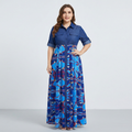 Casual Denim Patchwork Printed Skirt
