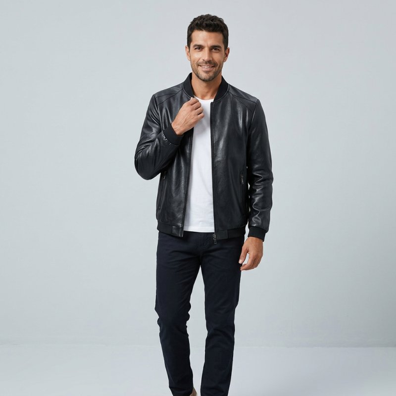 Spring And Autumn Leather Jacket
