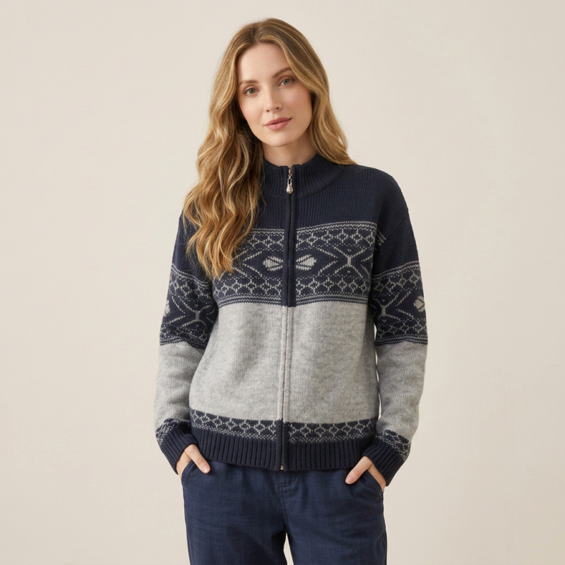 Korean Style Jacquard Knit Cardigan