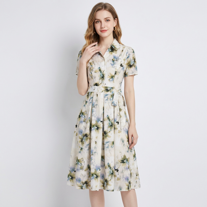 Elegant Floral Print Dress