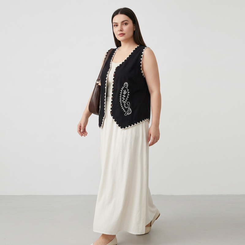 Embroidered Knitted Vest
