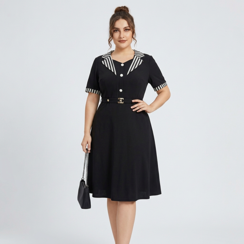 Elegant Color-blocked Dress