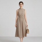 Elegant Sleeveless Striped Dress