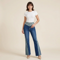 High-waisted Patchwork Jeans