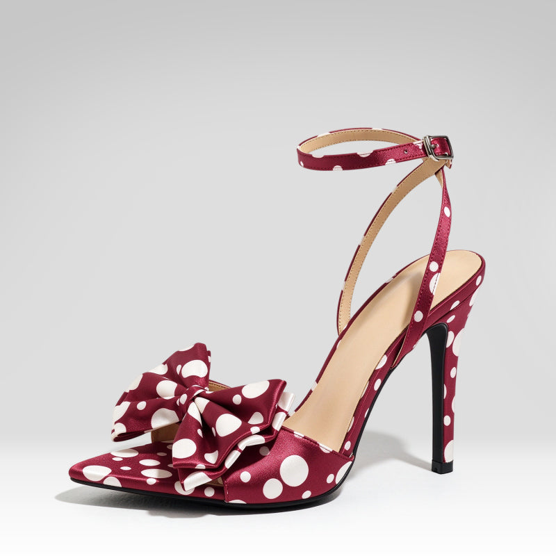 Polka Dot Bow High Heels
