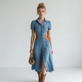 Color-blocked Denim Skirt
