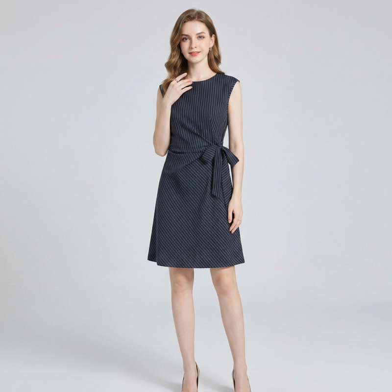 Striped Tie-up Dress