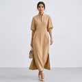 Stand-up Collar Lantern Sleeve Dress