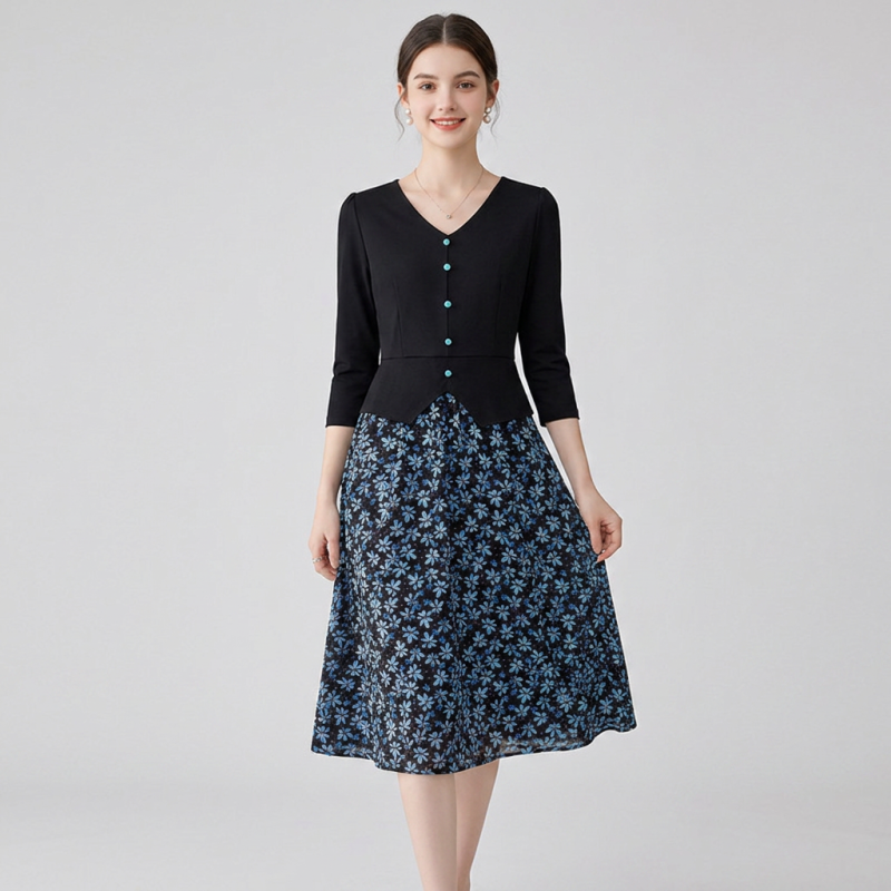Faux Two-piece Dress