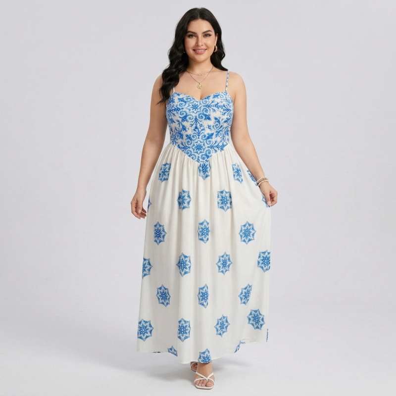 Plus-size Fitted Waist Dress