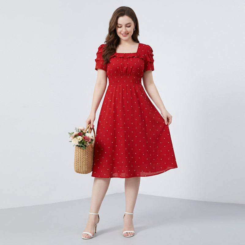 French Square Neck Dress