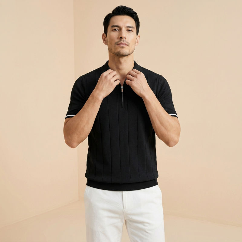 Casual Knitted Short-sleeved Shirt