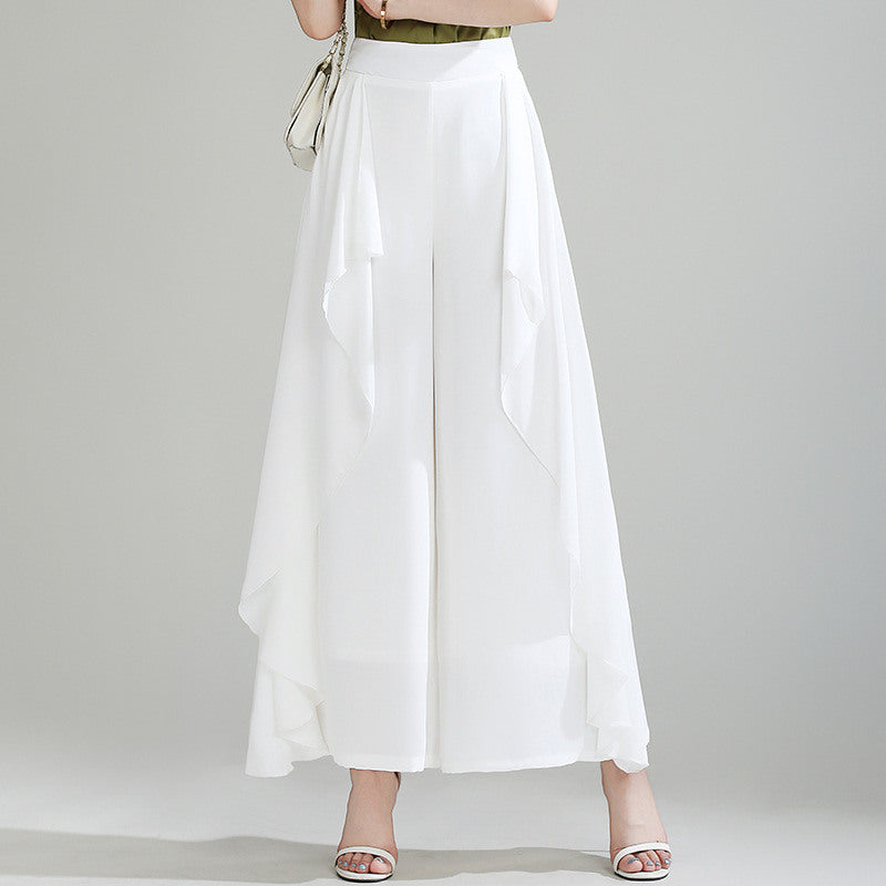 Flowy High-waisted Casual Pants