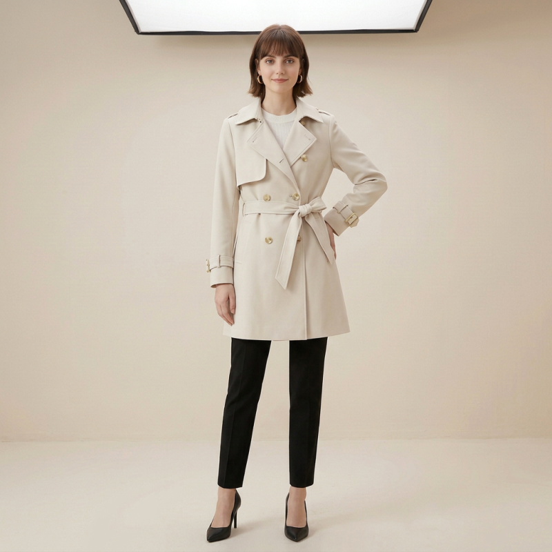 Korean Style Elegant Trench Coat