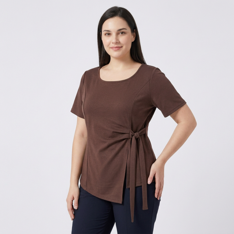 Round Neck Fitted Top