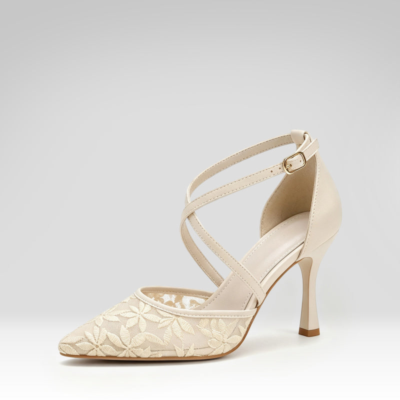 Printed Mesh High Heels